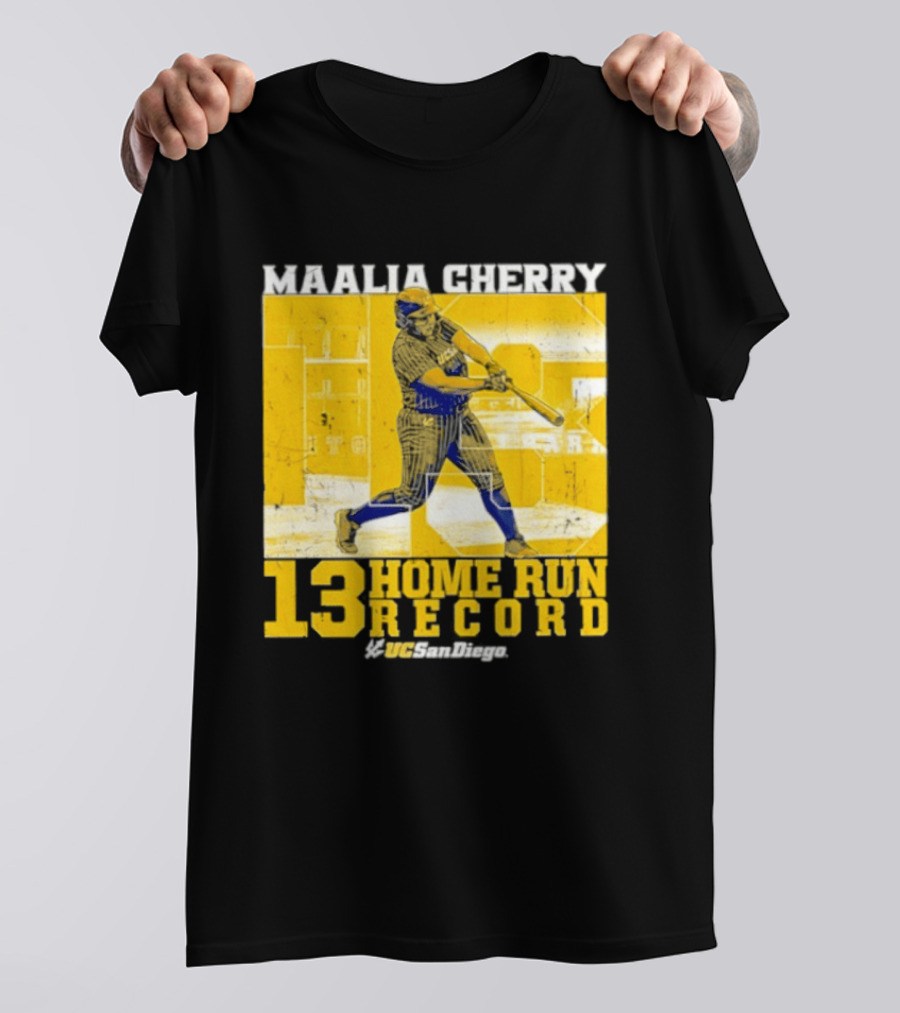 Maalia Cherry UC San Diego 13 Home Run Record T-Shirt