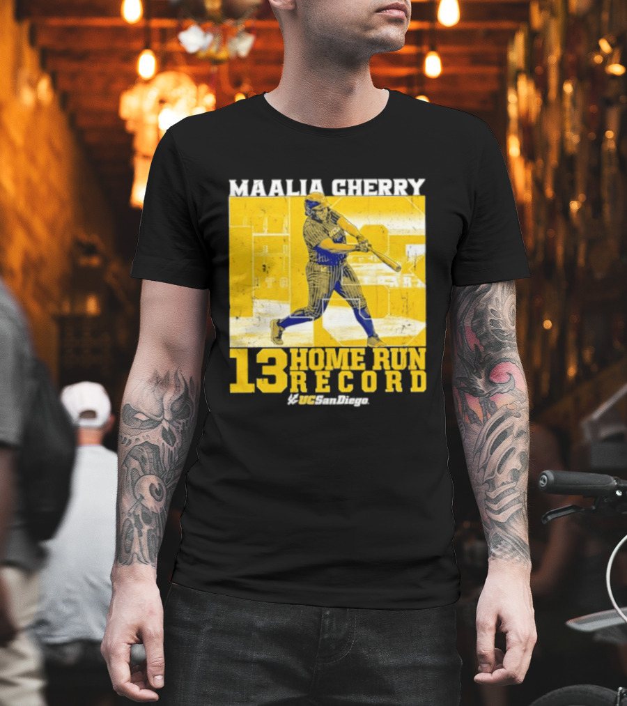 Maalia Cherry UC San Diego 13 Home Run Record T-Shirt