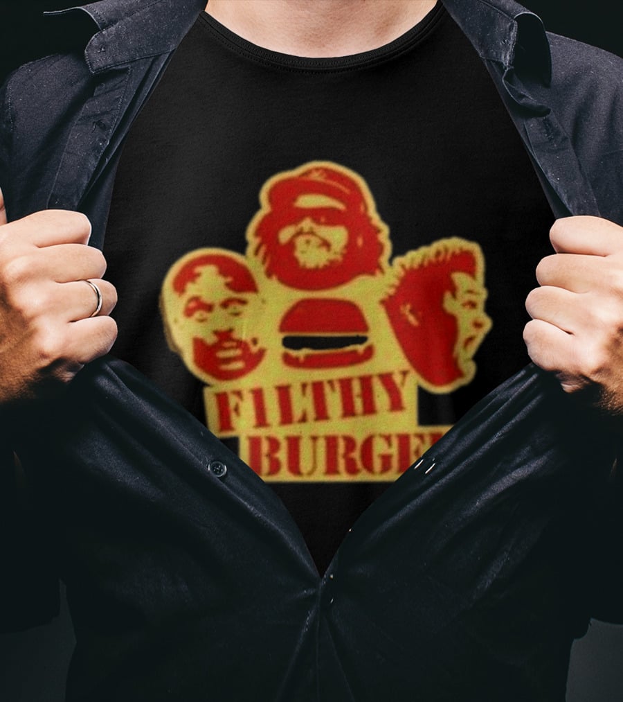 Filthy Burger Faces Iconic Humorous Expression Trio T-Shirt