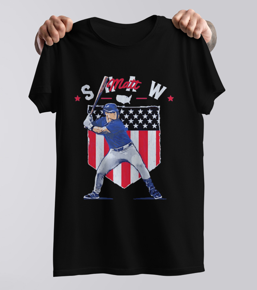 Matt Shaw Stars Stripes Chicago Cubs Baseball T-Shirt