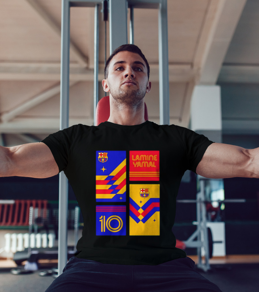 FC Barcelona Lamine Yamal 10 Vibes With Team Colors And Crest T-Shirt