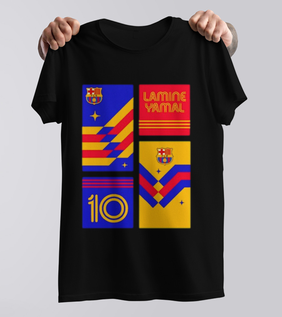 FC Barcelona Lamine Yamal 10 Vibes With Team Colors And Crest T-Shirt