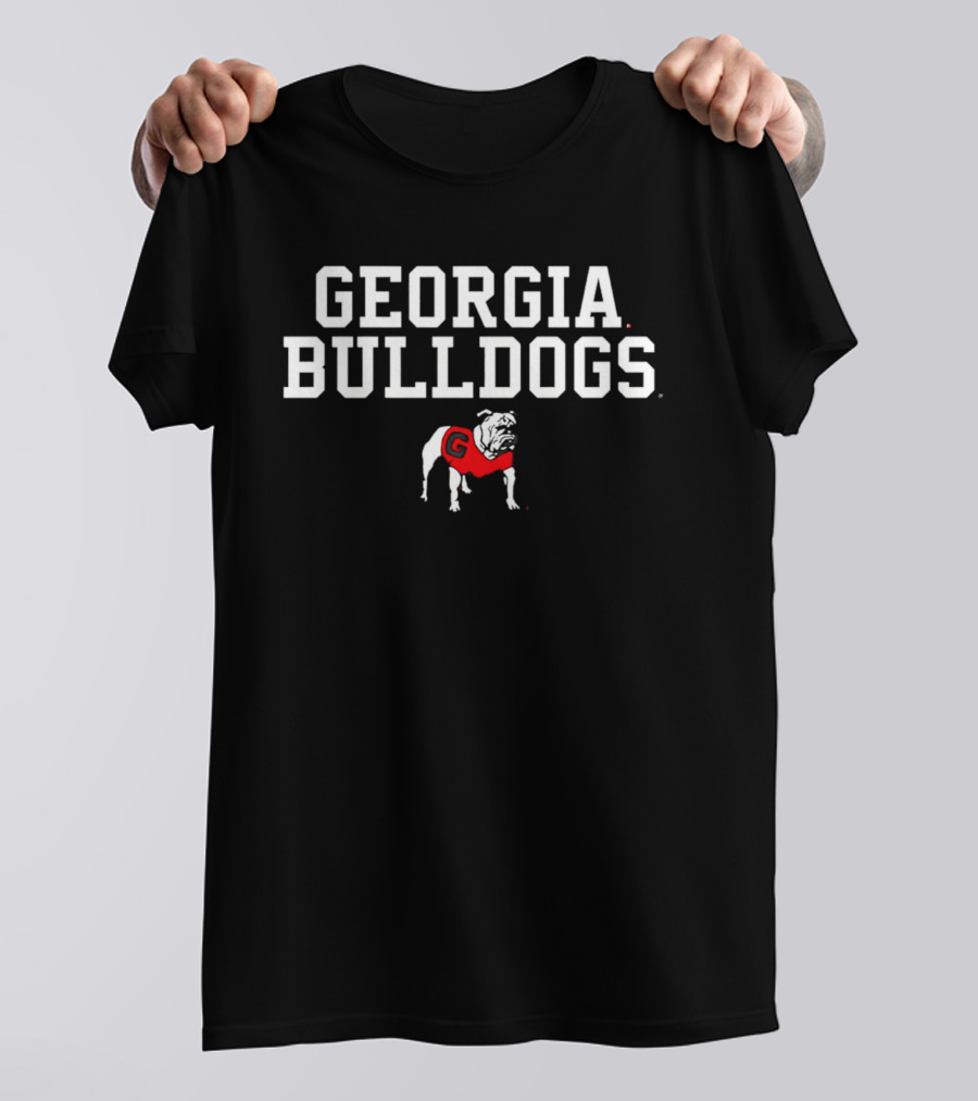 Georgia Bulldogs G Logo White And Red Bulldog T-Shirt