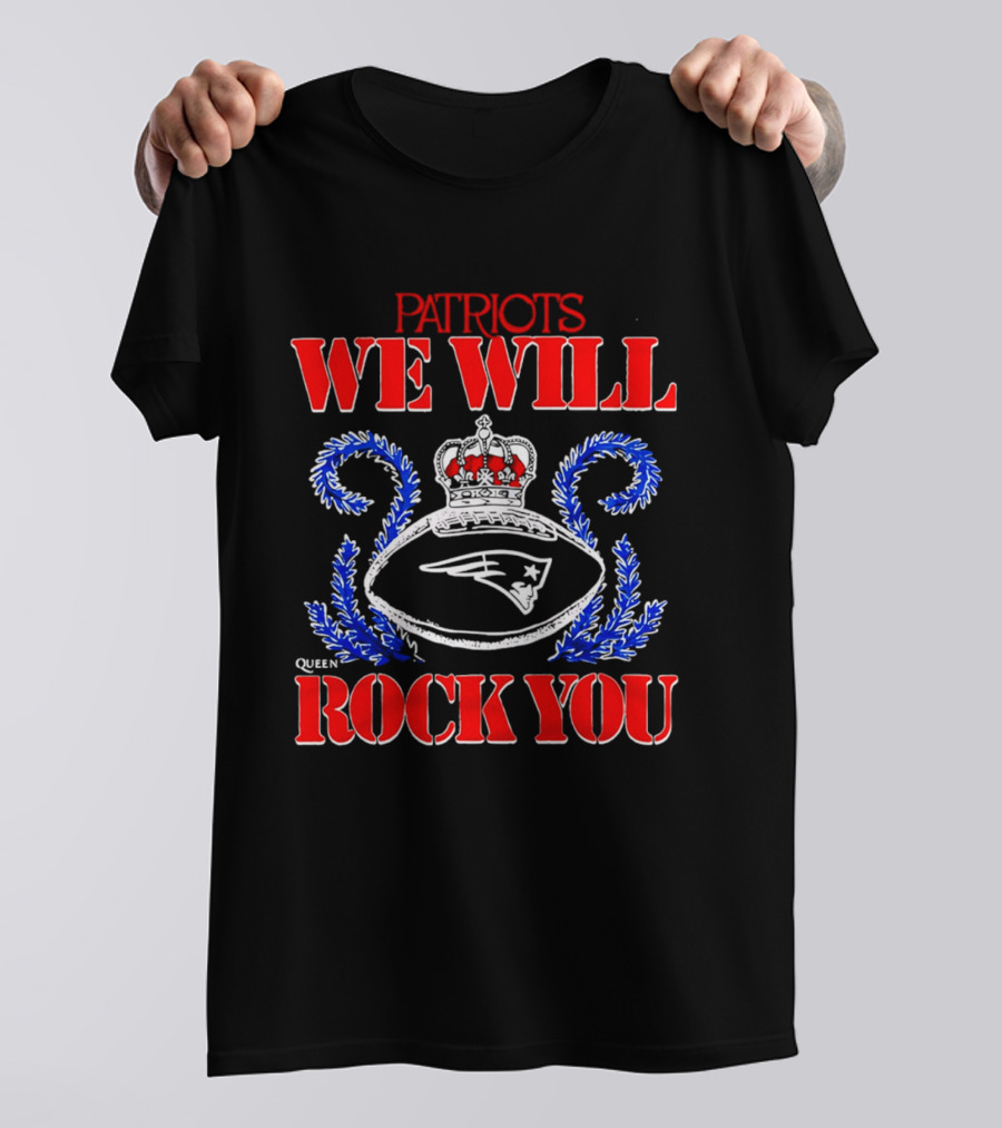 New England Patriots We Will Rock You Football Crown 2026 T-Shirt