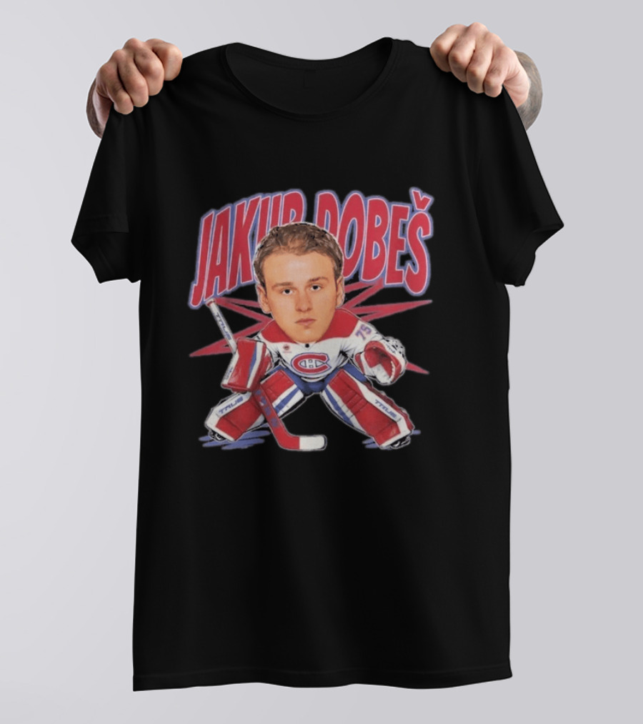 Jakub Dobeš Hockey Montreal Canadiens Goalie Caricature T-Shirt