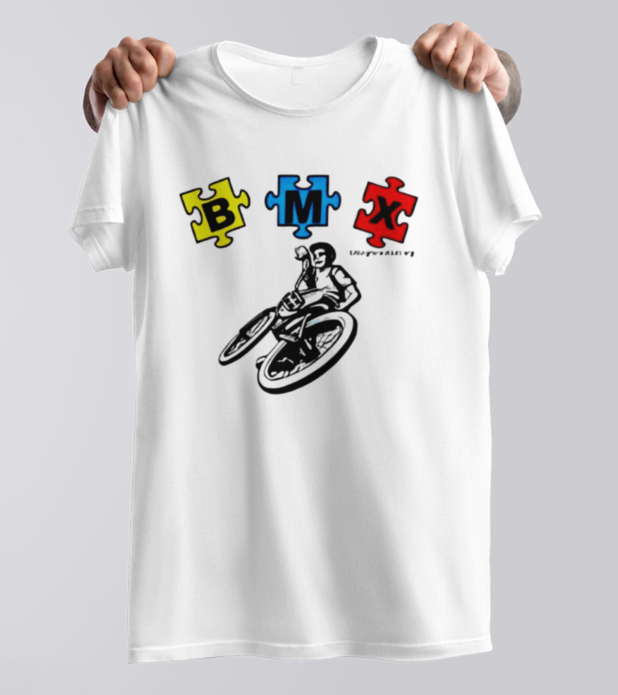 BMX Puzzle Pieces Bike Rider Autism T-Shirt