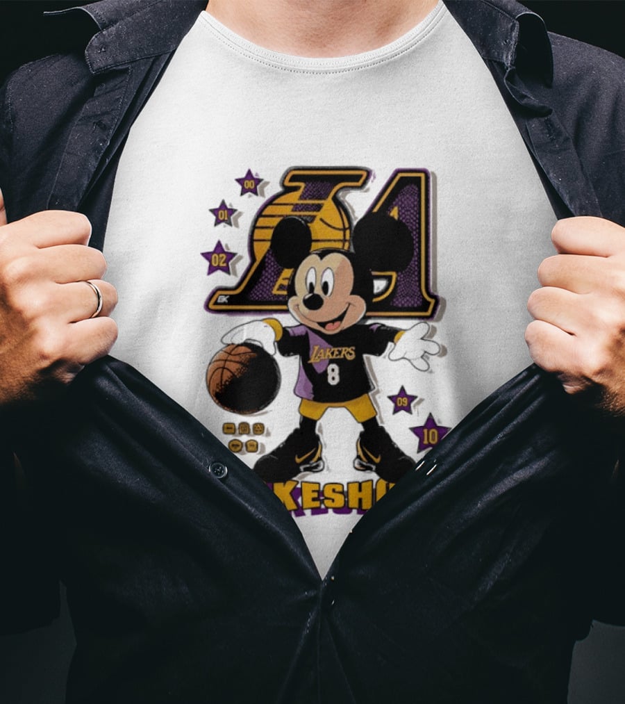 Mickey Mouse Lakers LA Basketball Lakeshow T-Shirt