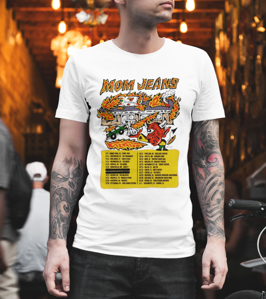 Mom Jeans Fire House Tour Dates With Dog And Devil T-Shirt