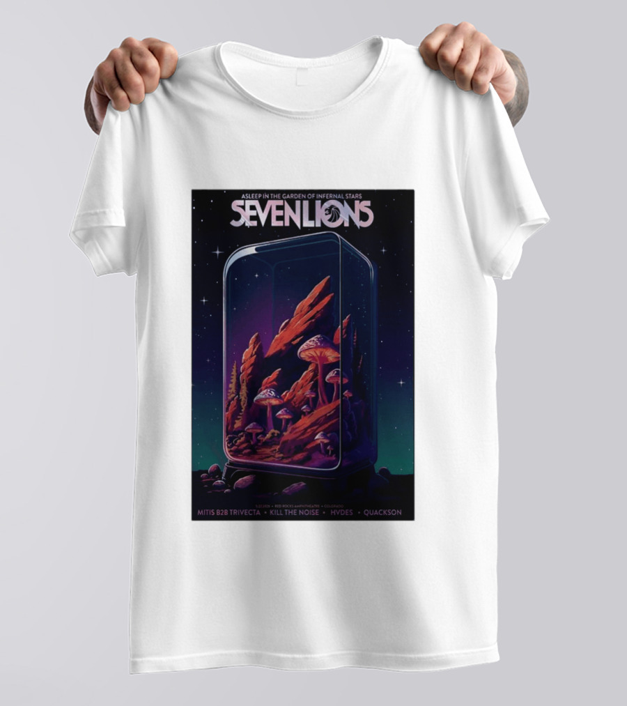 Seven Lions Asleep In The Garden Of Infernal Stars Red Rocks Amphitheatre May 22 2026 T-Shirt