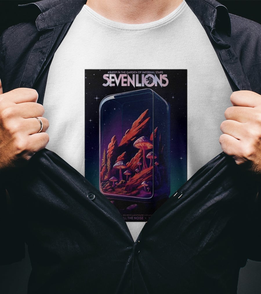 Seven Lions Asleep In The Garden Of Infernal Stars Red Rocks Amphitheatre May 22 2026 T-Shirt