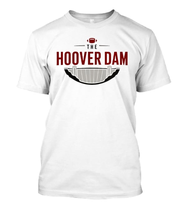Hoover Dam Football Logo Parody With Dam Illustration And Football T-Shirt