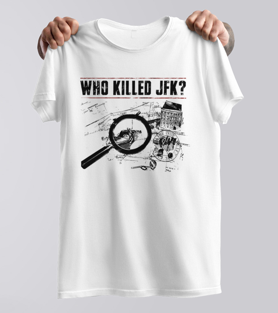 Who Killed JFK Investigation Files Magnifying Glass Blueprint T-Shirt