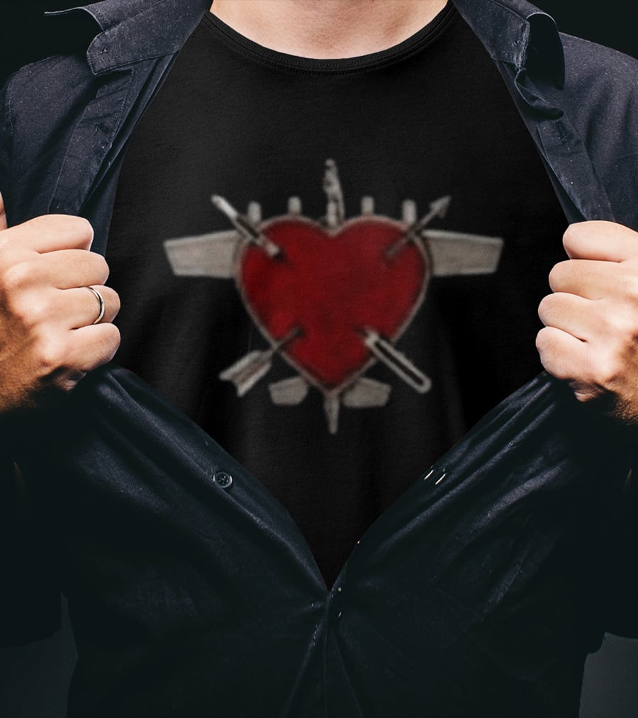 The Dresden Dolls Heartplane Red Heart With Arrows T-Shirt
