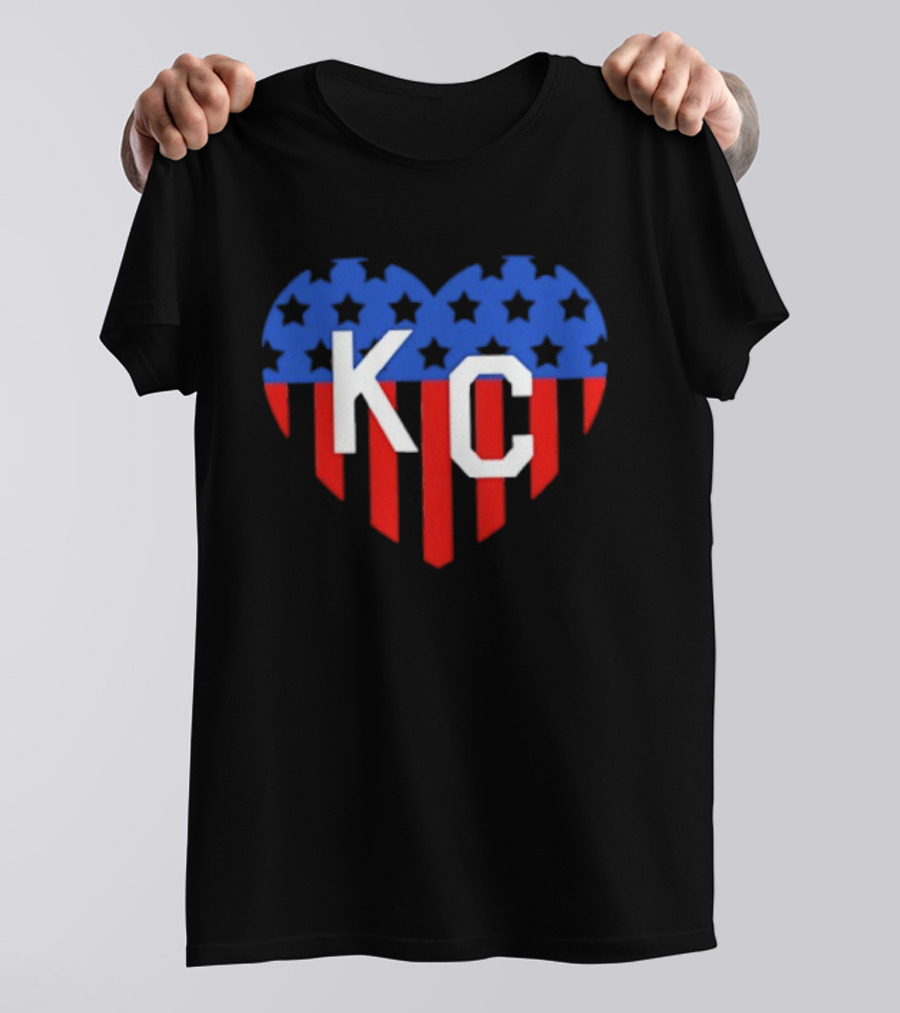 USA Stars Stripes Heart KC Kansas City T-Shirt