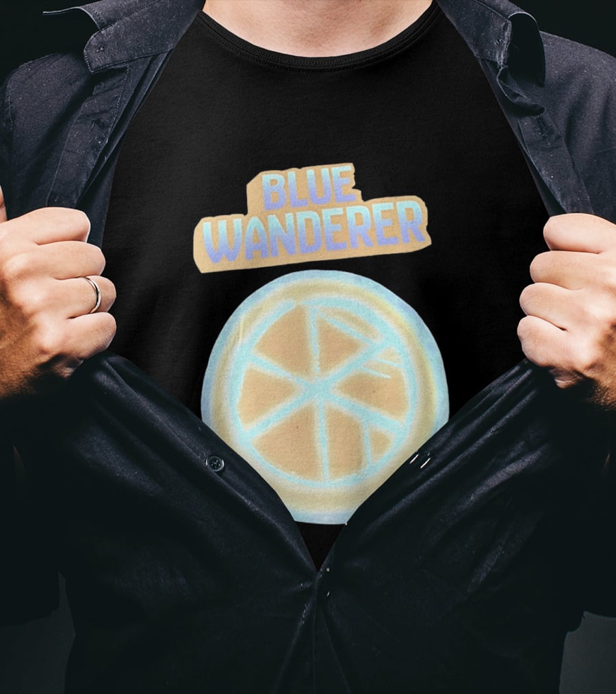 Blue Wanderer Basketball Neon Glow Circle T-Shirt