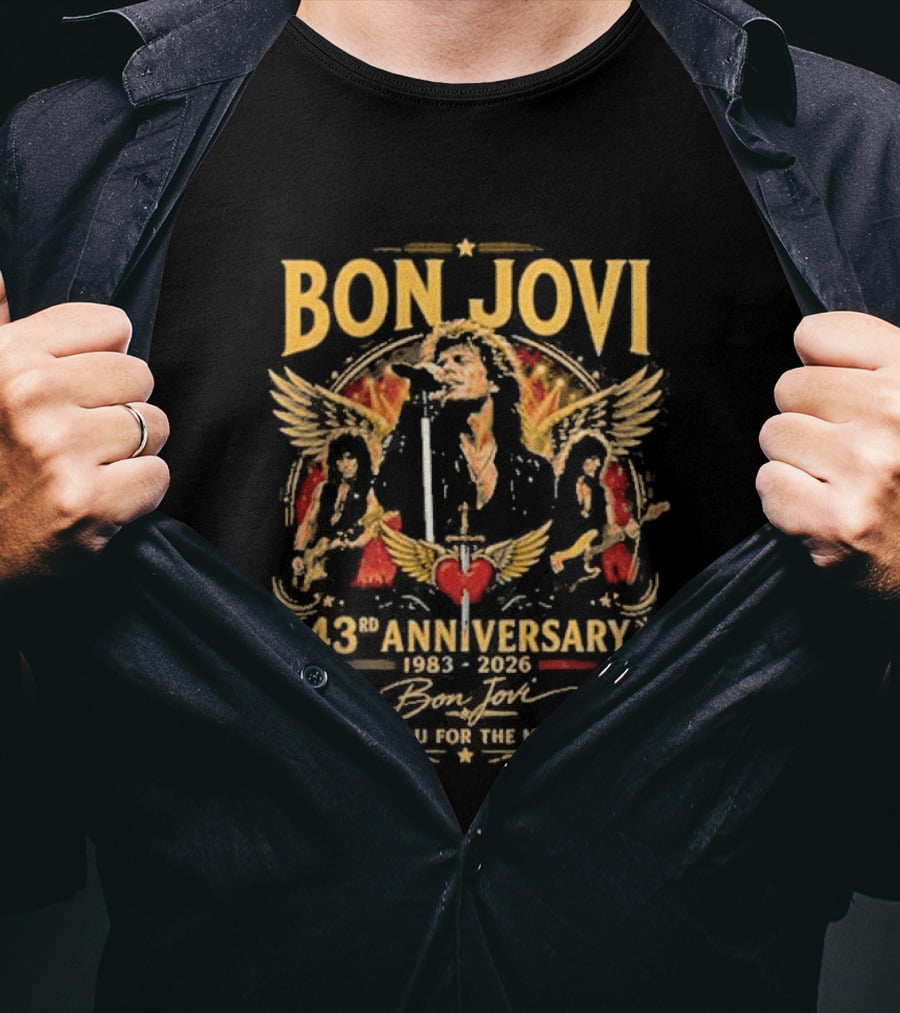 Bon Jovi 43Rd Anniversary 1983 2026 Thank You For The Memories T-Shirt