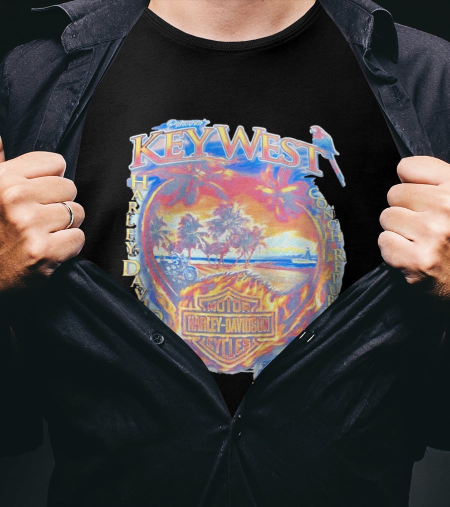 Peterson Key West Harley Davidson Conch Republic Motorcycles Florida T-Shirt