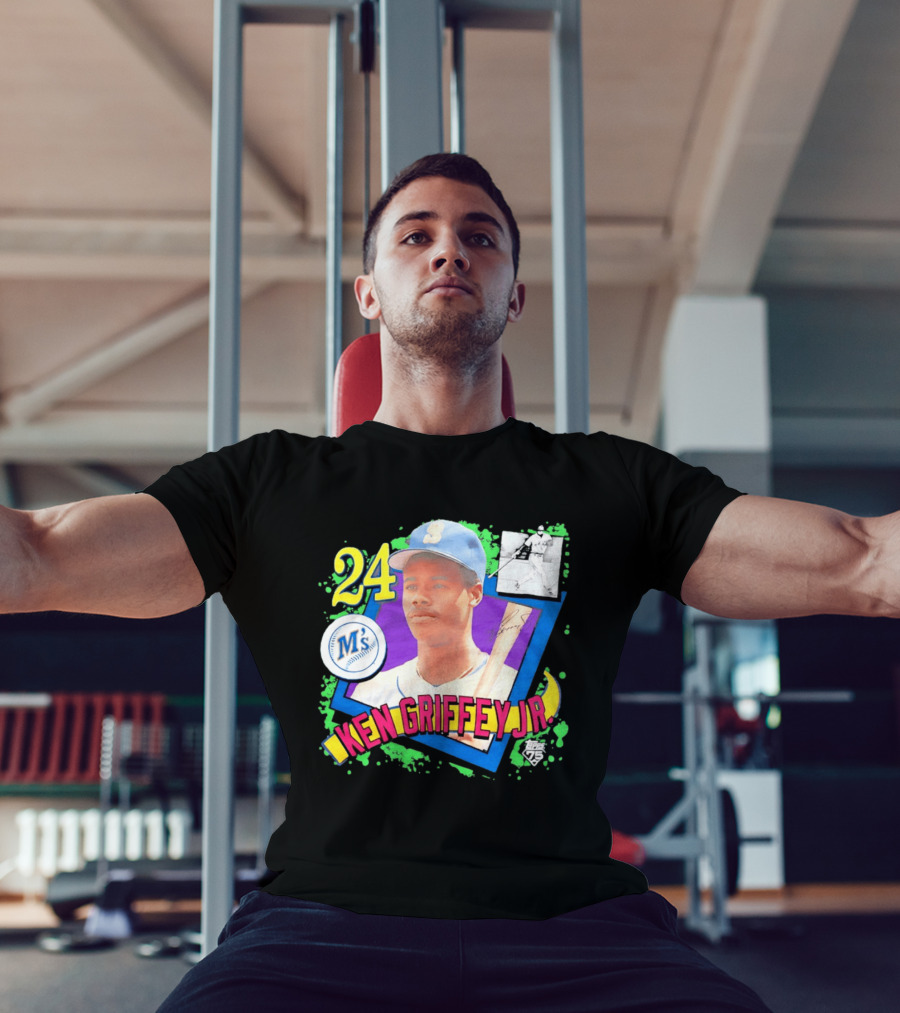 24 Ken Griffey Jr Seattle Mariners M's Topps 75 Remix Graffiti T-Shirt