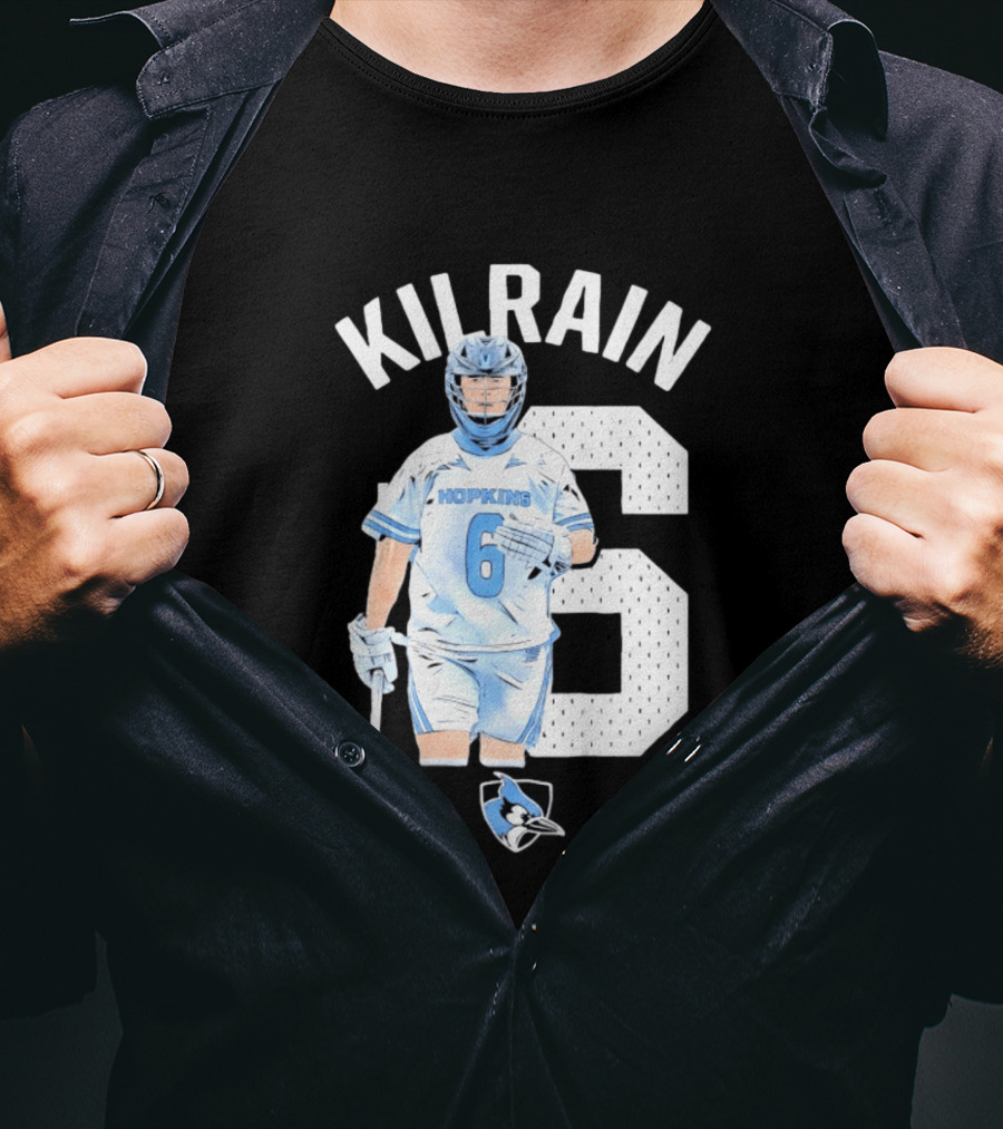 Kilrain 6 Hopkins Lacrosse Player With Blue Jay T-Shirt