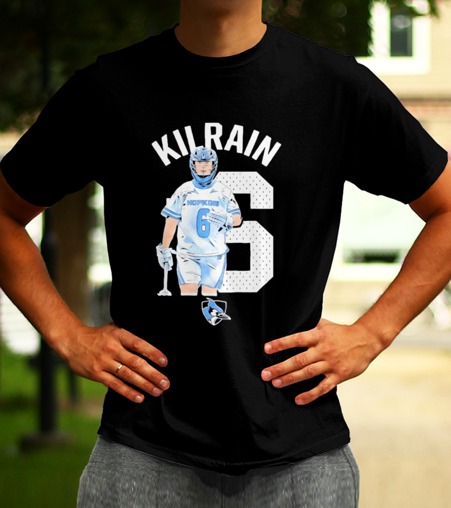 Kilrain 6 Hopkins Lacrosse Player With Blue Jay T-Shirt