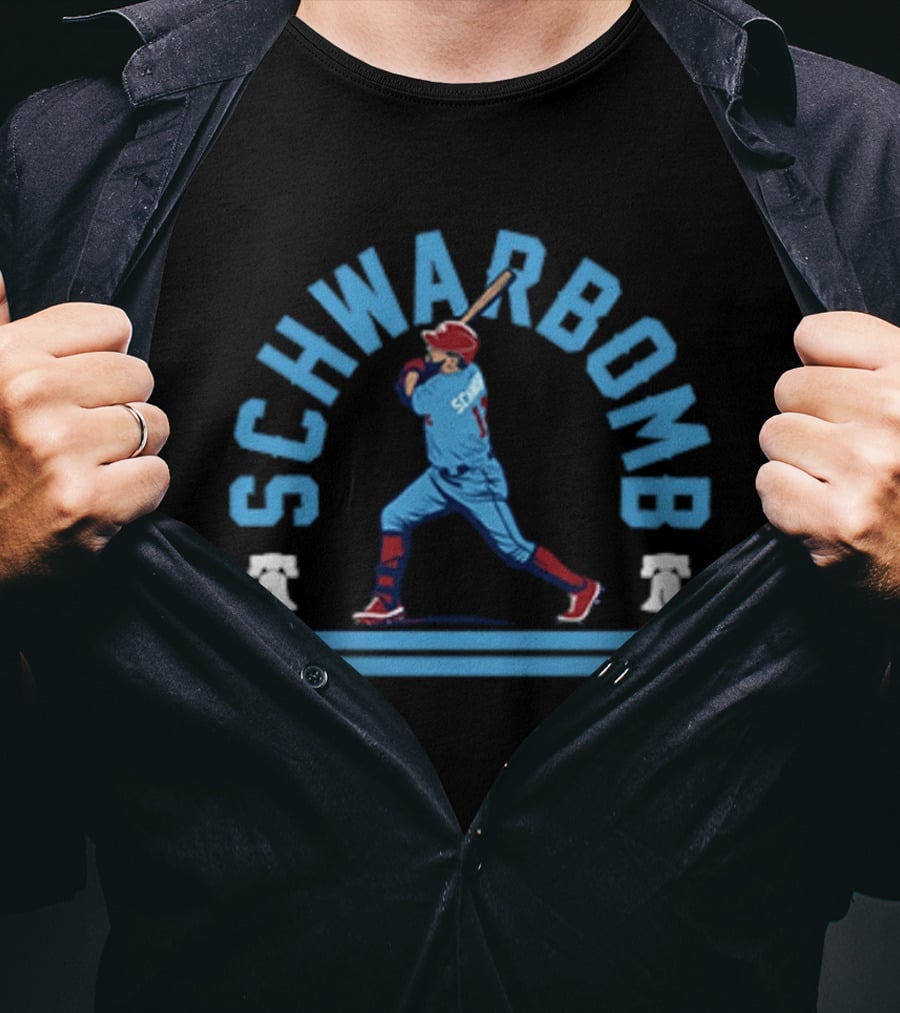 Schwarbomb Philadelphia Baseball Skyline Swing T-Shirt