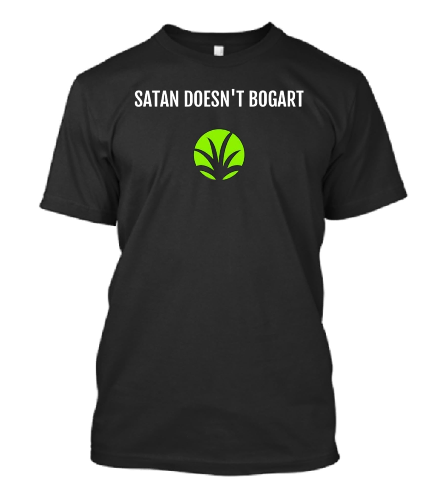 Satan Doesn't Bogart Green Leaf T-Shirt