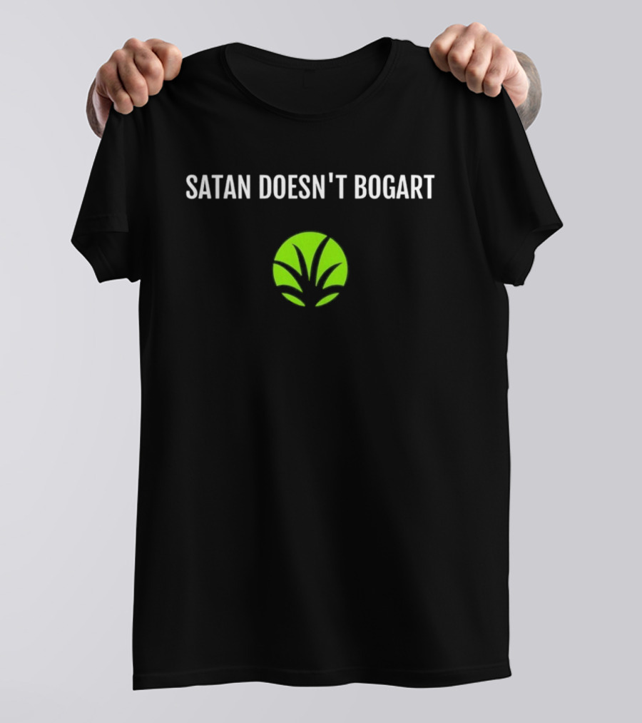 Satan Doesn't Bogart Green Leaf T-Shirt