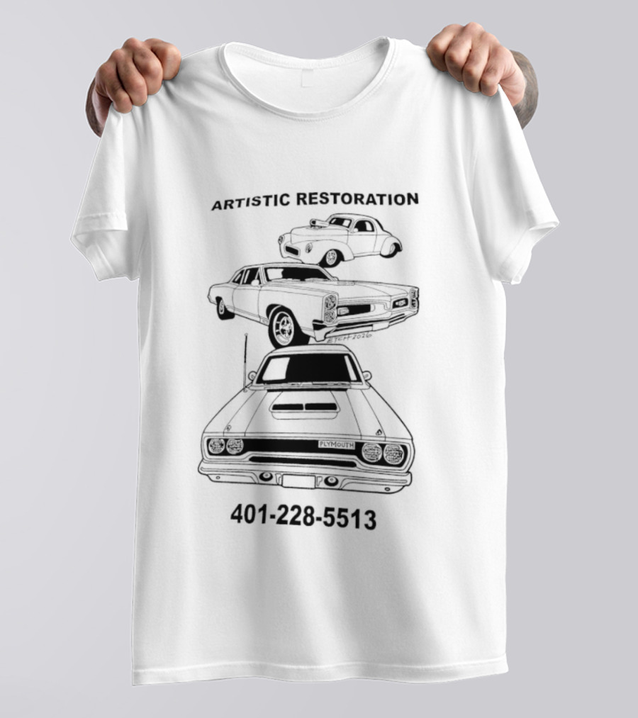 Brandy Melville Artistic Restoration Classic Car Illustration 401 226 5513 T-Shirt