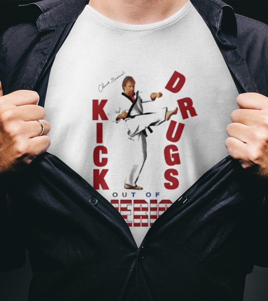 Chuck Norris Kick Drugs Out Of America T-Shirt