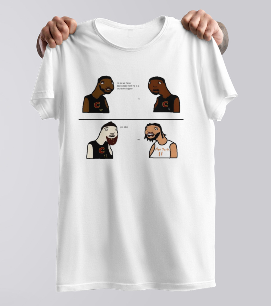 Cleveland Cavaliers New York Knicks Dean Wade Brunson Stopper NBA Paint T-Shirt