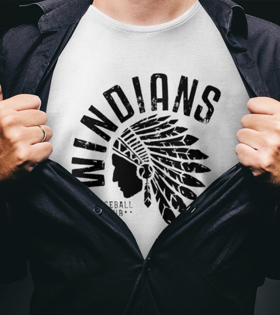 Cleveland Indians Guardians Windians Baseball Club Retro Headdress T-Shirt