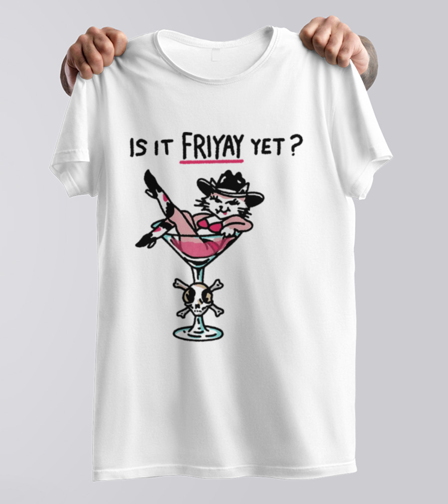 Is It Friyay Yet Cowboy Catwoman Cartoon T-Shirt