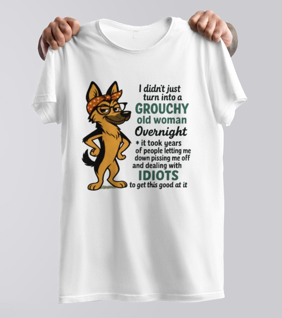 I Didn't Just Turn Into A Grouchy Old Woman German Shepherd Overnight Dealing With Idiots T-Shirt
