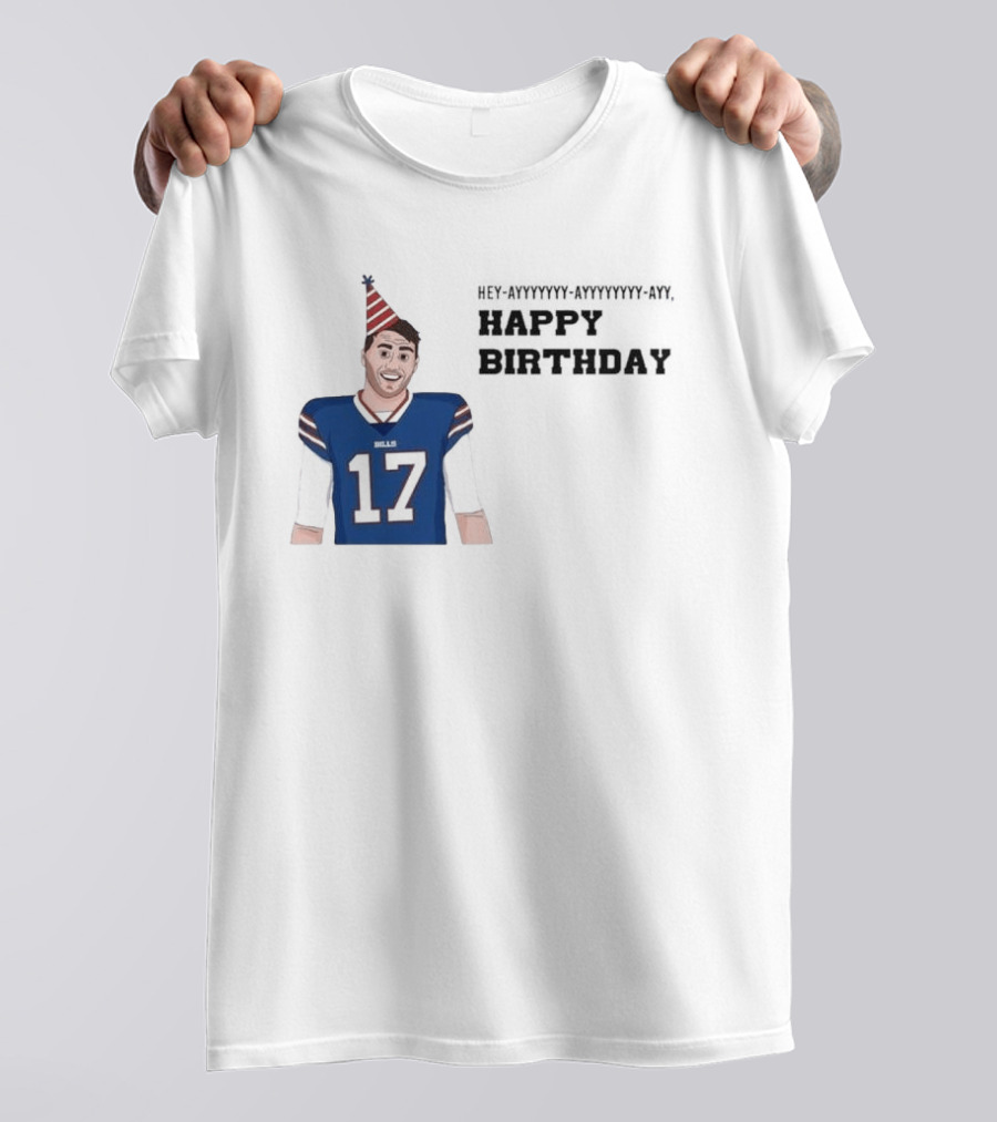 Happy 30th Birthday Josh Allen 17 Bills T-Shirt