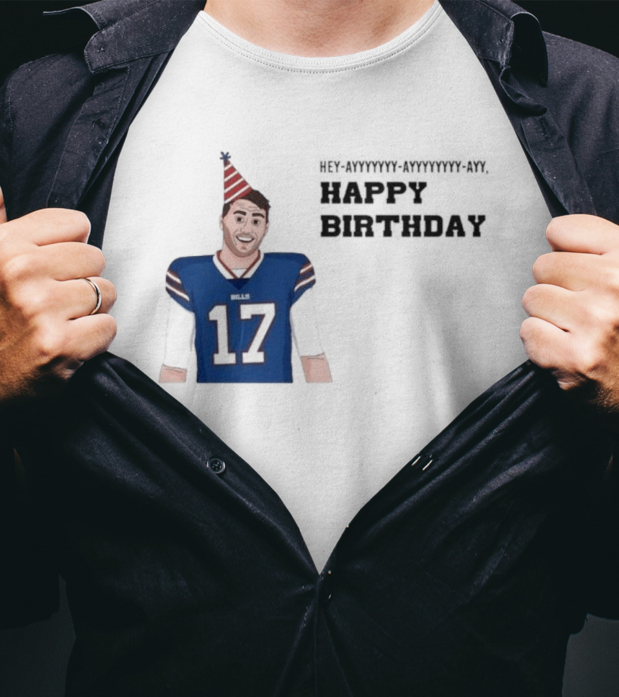 Happy 30th Birthday Josh Allen 17 Bills T-Shirt