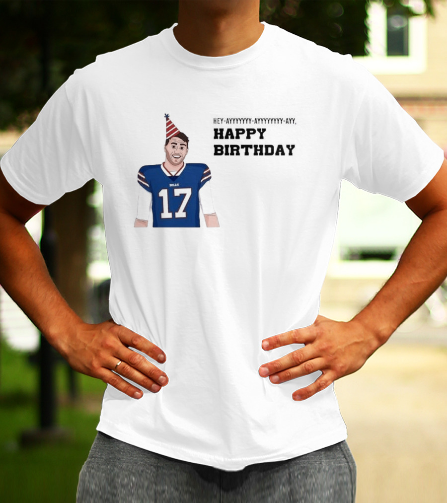 Happy 30th Birthday Josh Allen 17 Bills T-Shirt