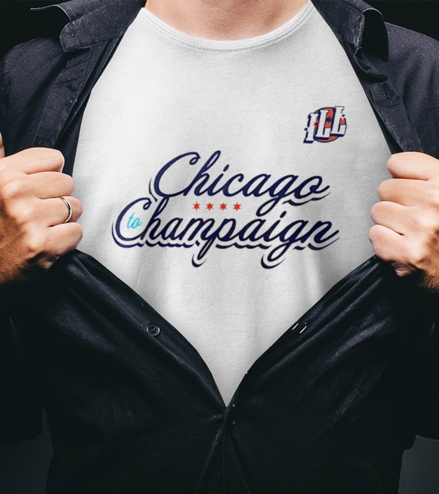 Illinois Fighting Illini Chicago To Champaign Basketball T-Shirt