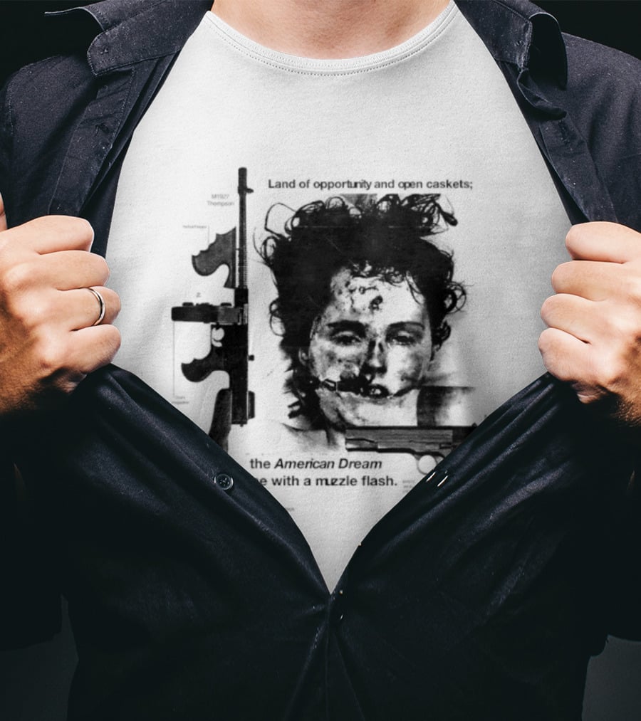 Land Of Opportunity Open Caskets American Dream Muzzle Flash T-Shirt