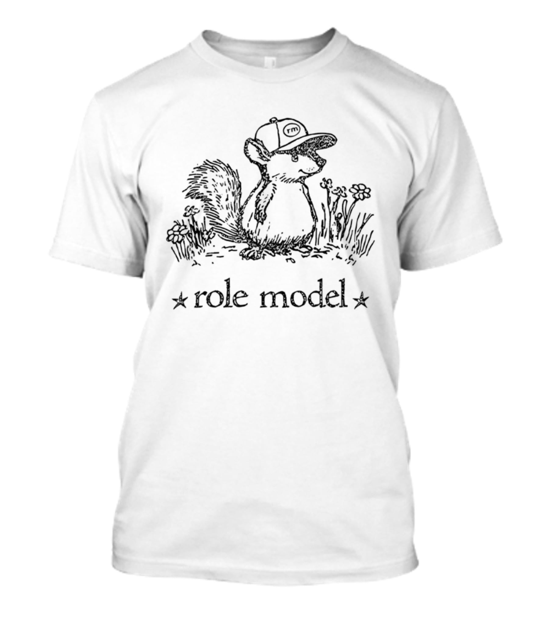 Role Model Squirrel Hat Nature Scene Illustrative T-Shirt