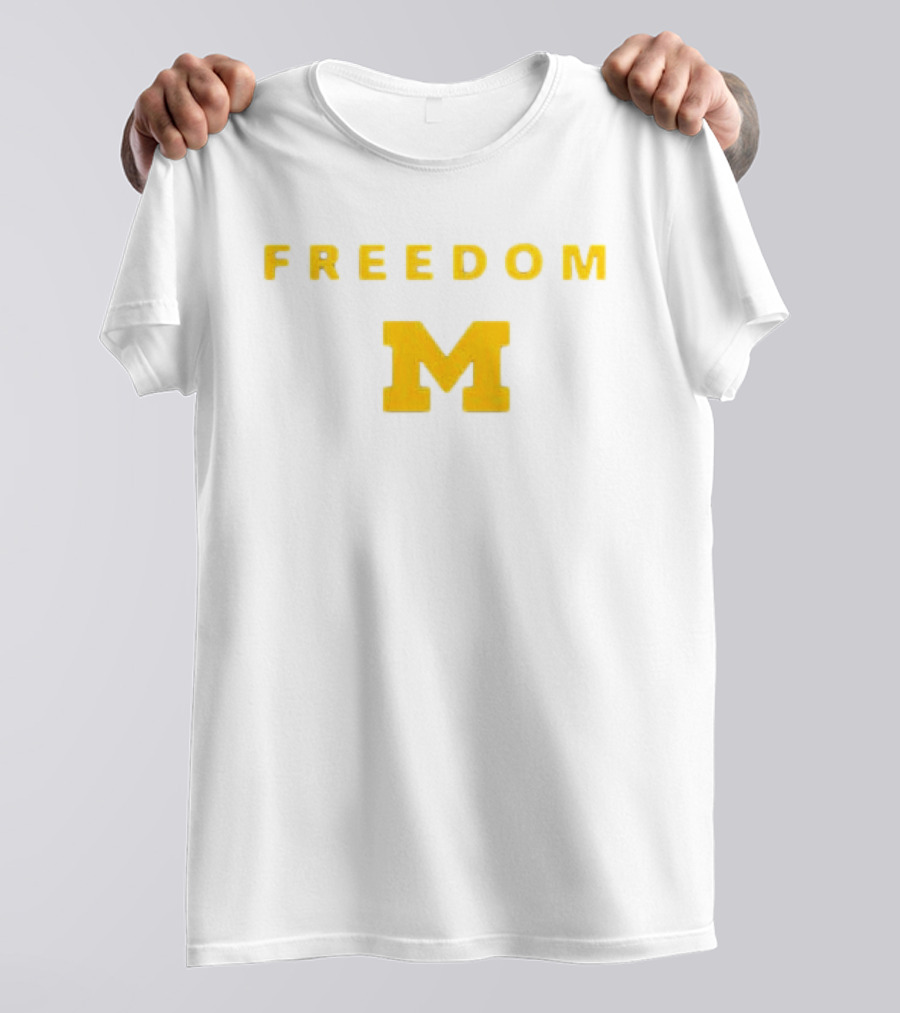 University Of Michigan Freedom M Charlie Kirk 2 Sided T-Shirt