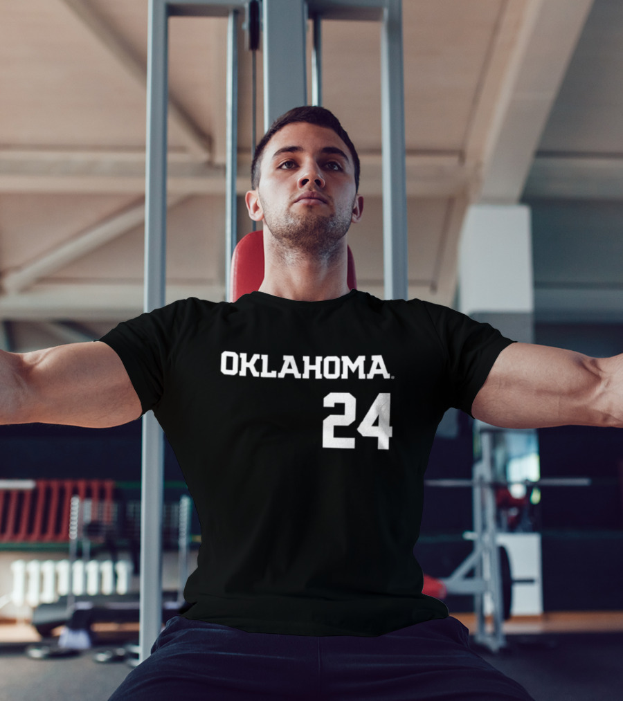 Oklahoma 24 Audrey Lowry Sooners Softball Name And Number Two Sided T-Shirt