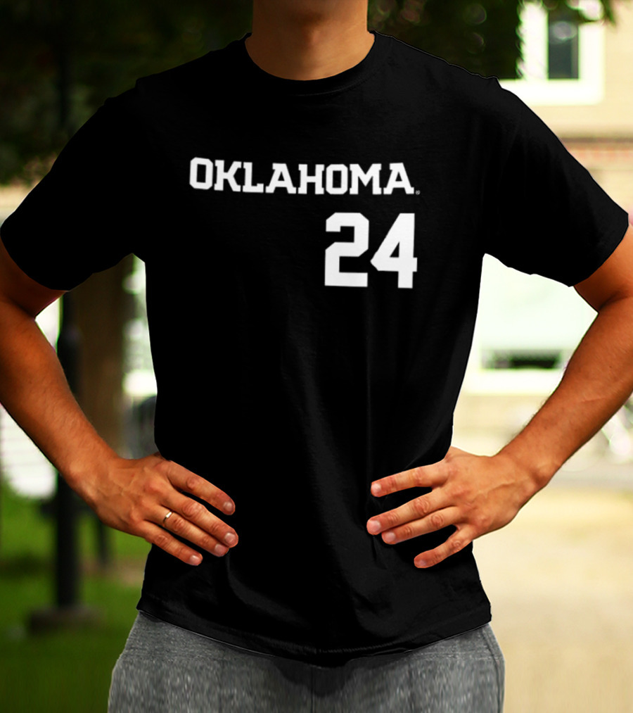 Oklahoma 24 Audrey Lowry Sooners Softball Name And Number Two Sided T-Shirt