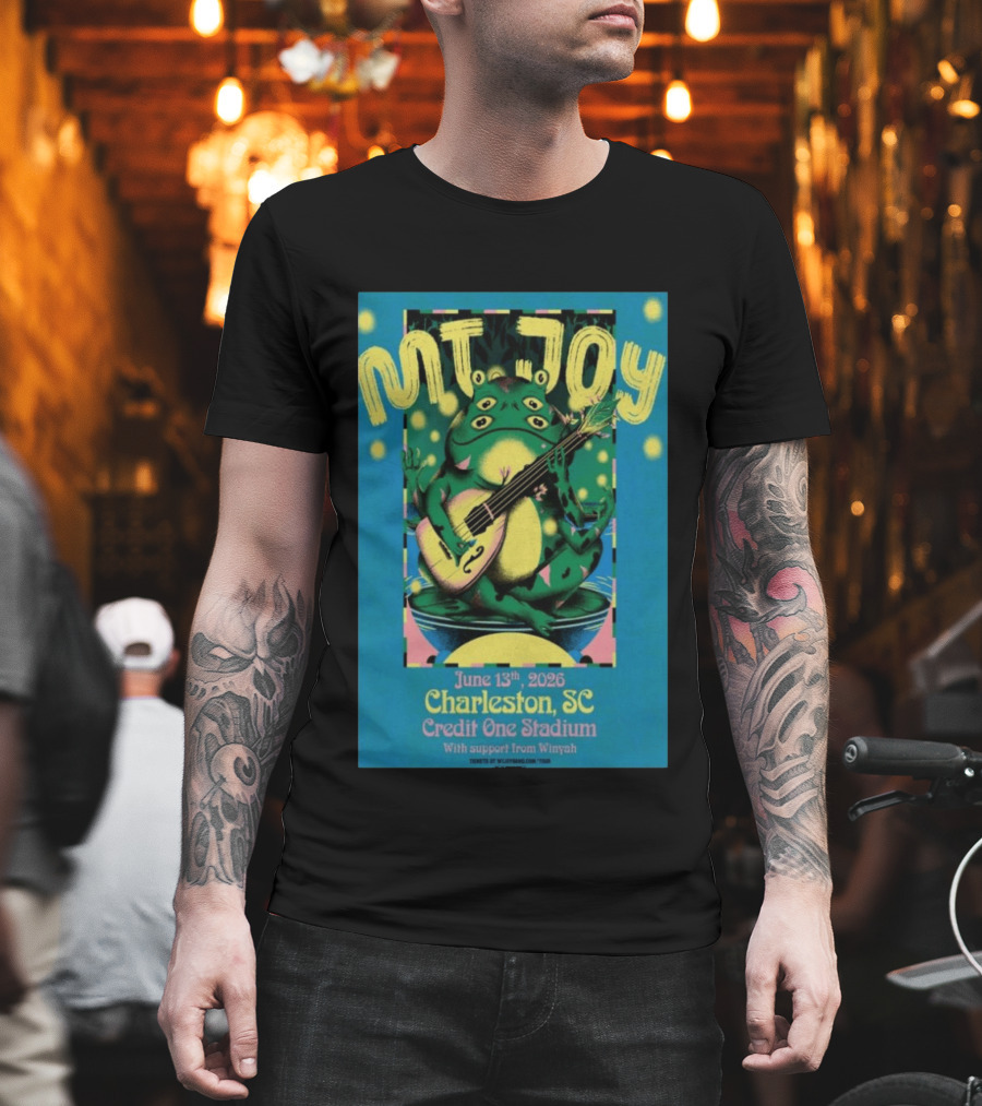MT. JOY Charleston SC June 13 2026 Credit One Stadium Frog Guitar Concert T-Shirt