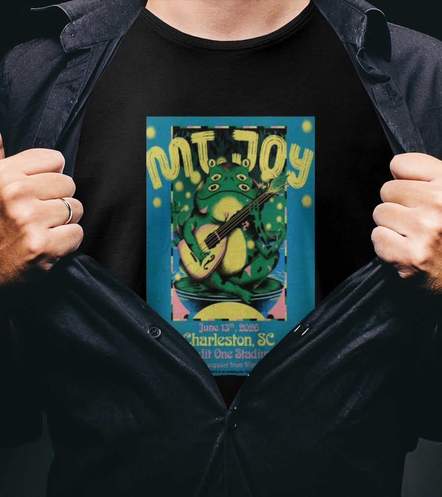 MT. JOY Charleston SC June 13 2026 Credit One Stadium Frog Guitar Concert T-Shirt