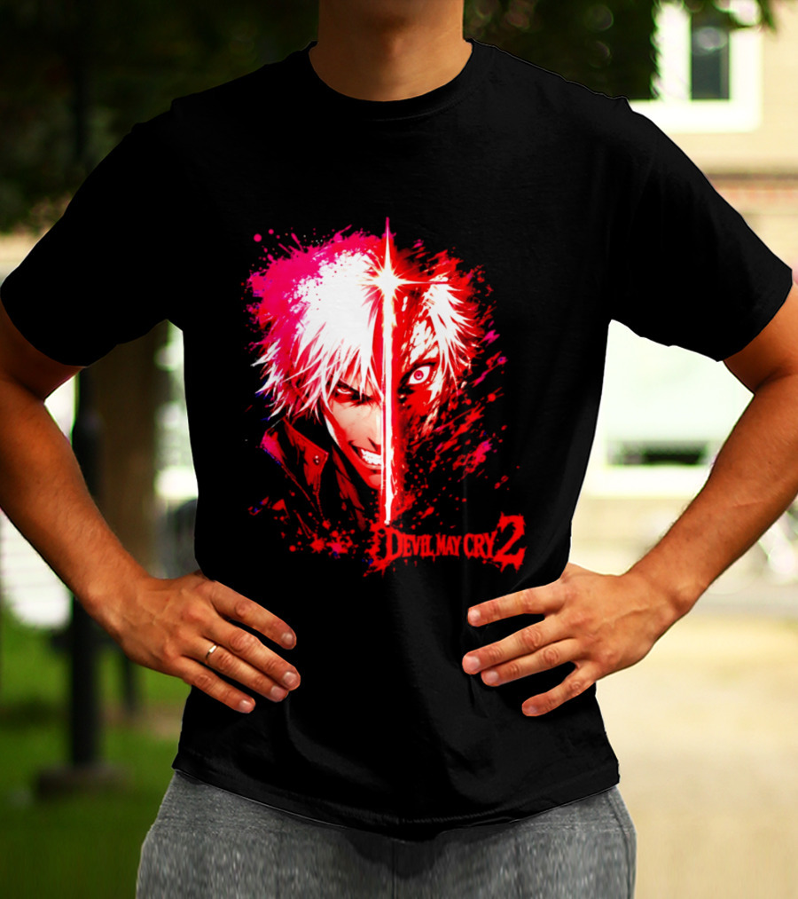 Devil May Cry 2 Dante Half Face Split T-Shirt