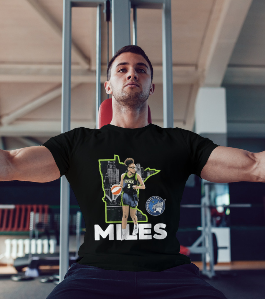 Minnesota Lynx Olivia Miles Basketball Skyline Map T-Shirt