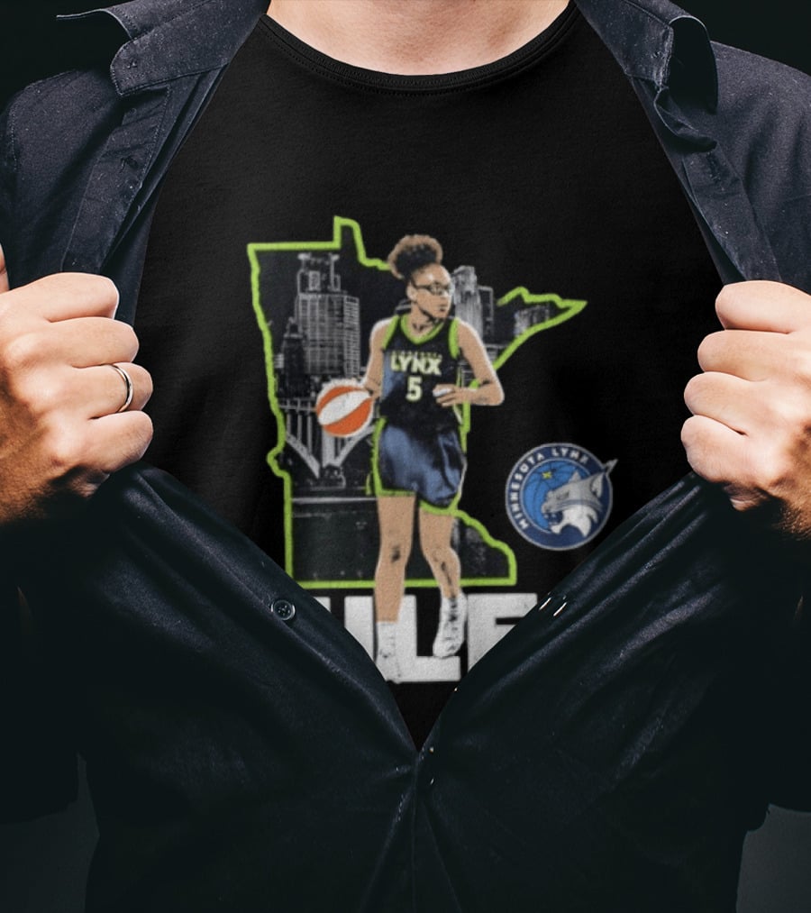 Minnesota Lynx Olivia Miles Basketball Skyline Map T-Shirt