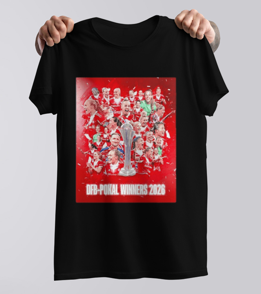 FC Bayern Frauen DFB Pokal Winners 2026 Celebration Montage T-Shirt