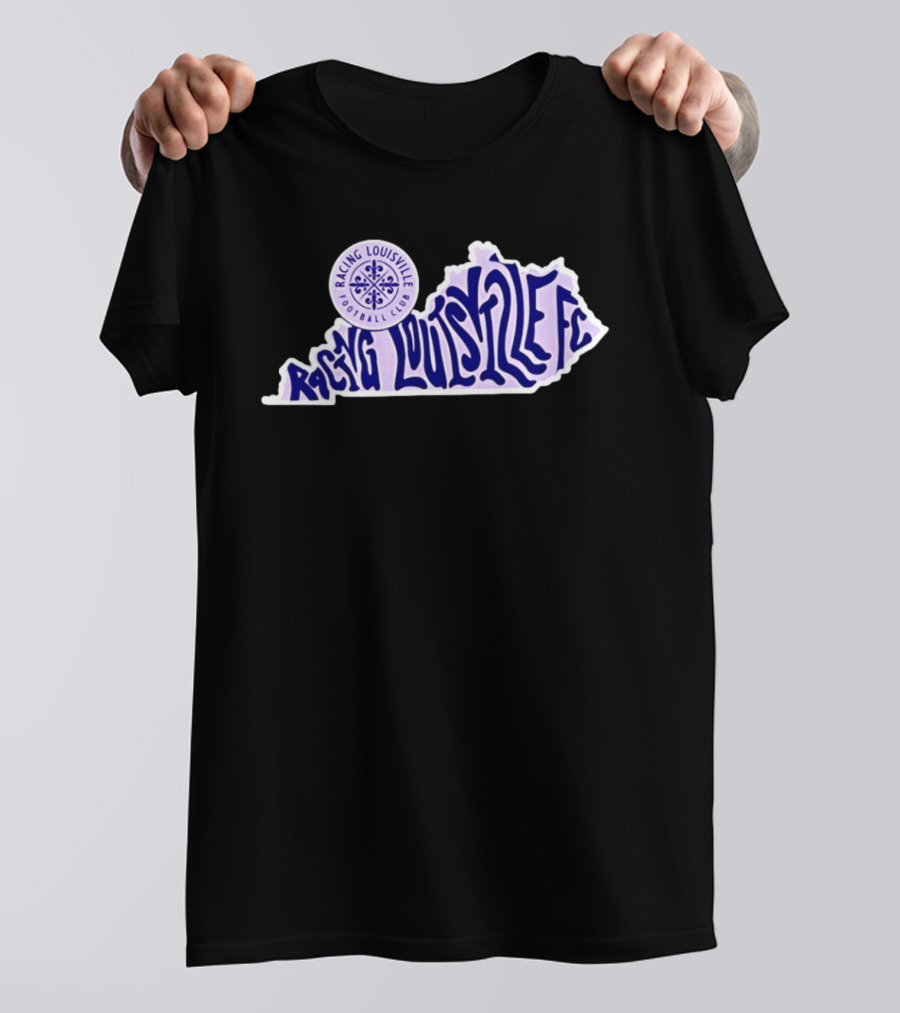 Racing Louisville FC Groovy Team State Kentucky Map T-Shirt