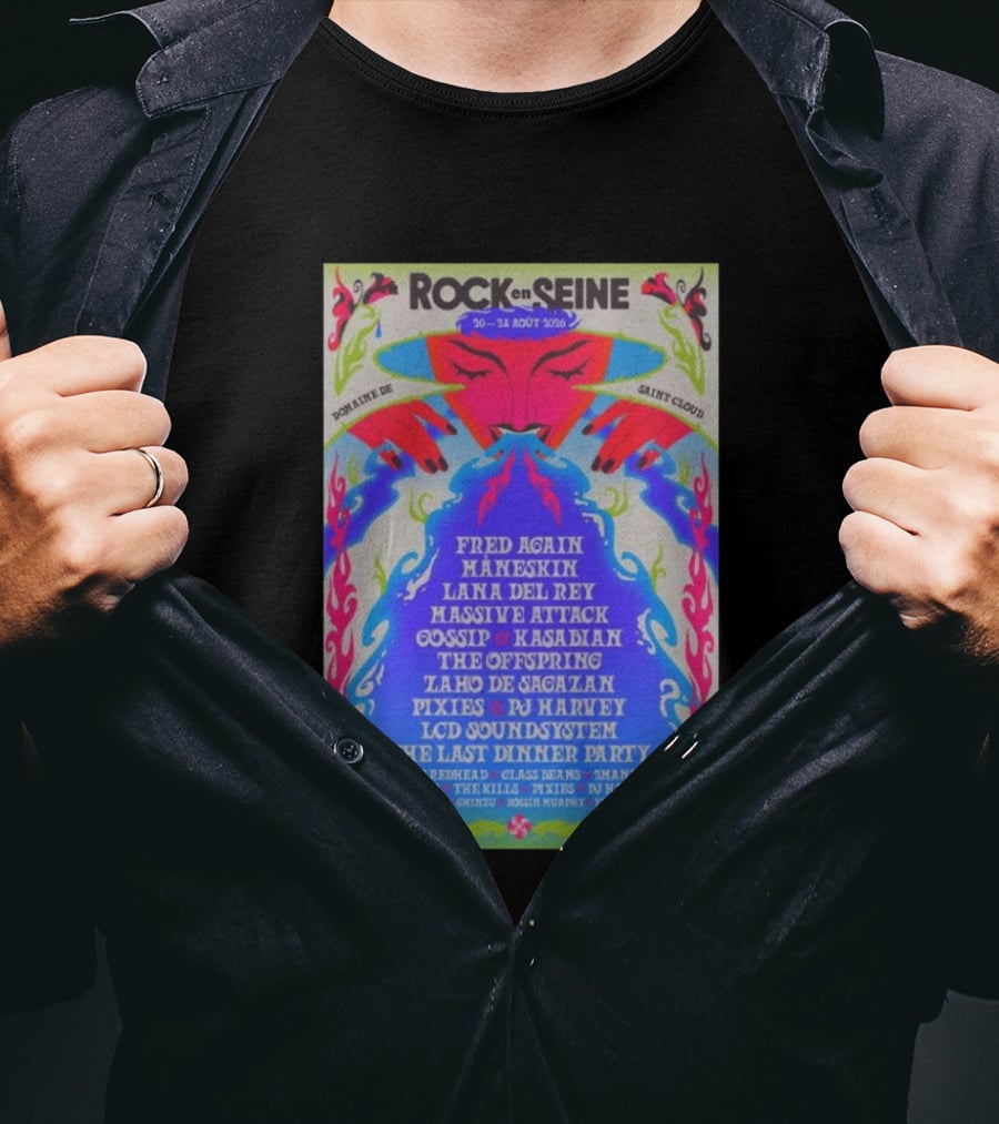 ROCK EN SEINE 2026 Program Domaine De Saint Cloud Lana Del Rey LCD Soundsystem T-Shirt